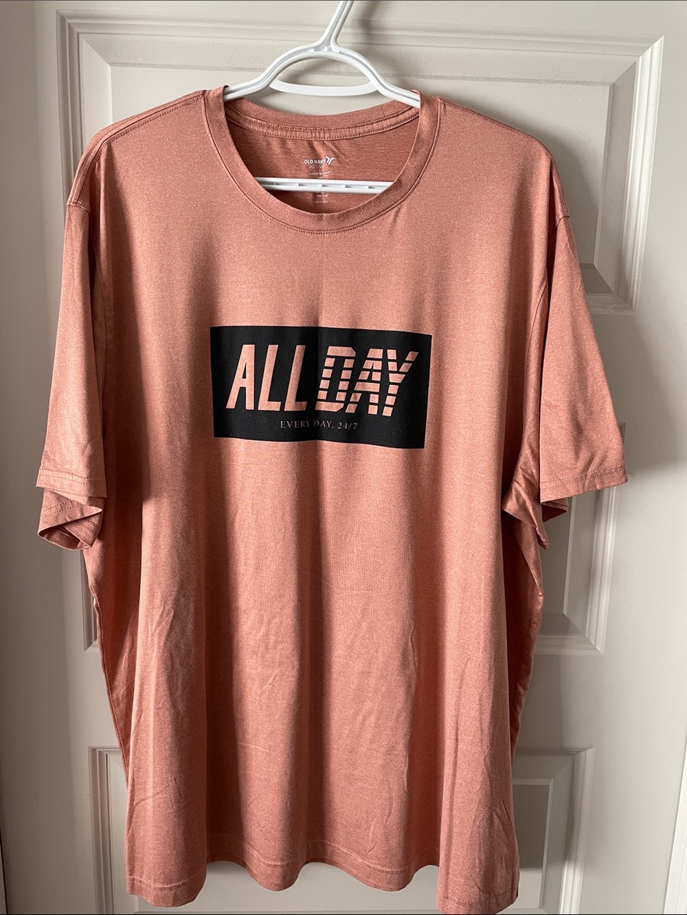 Men's athletic tee, size XXL dusty rose